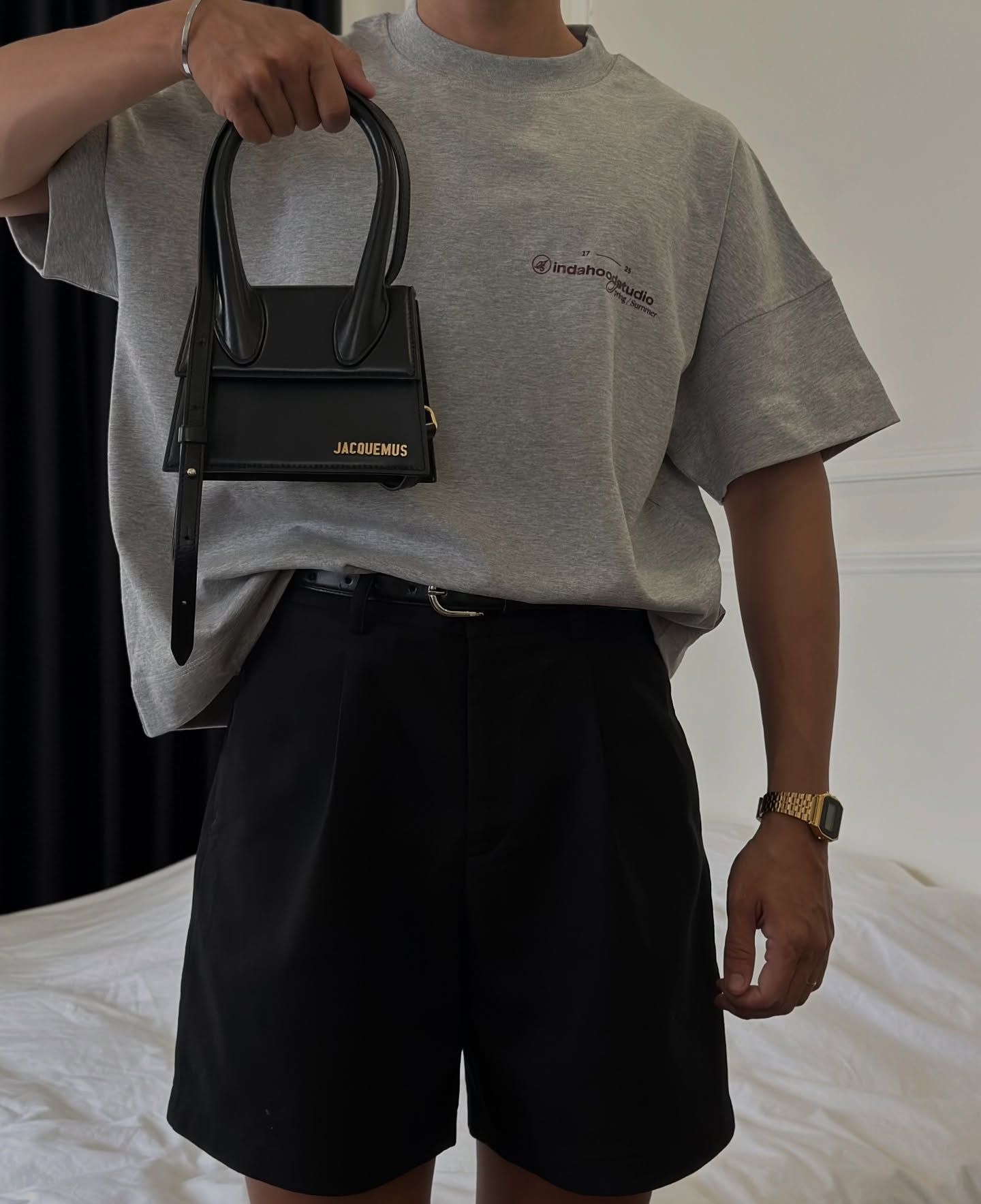 INDASTU SS1725 GREY BOXY TEE