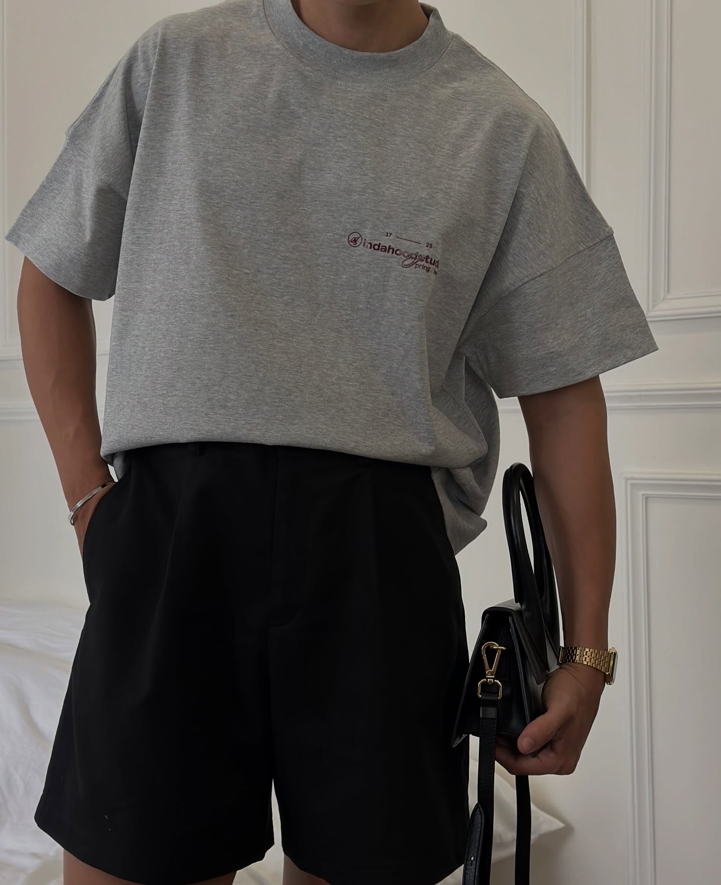 INDASTU SS1725 GREY BOXY TEE