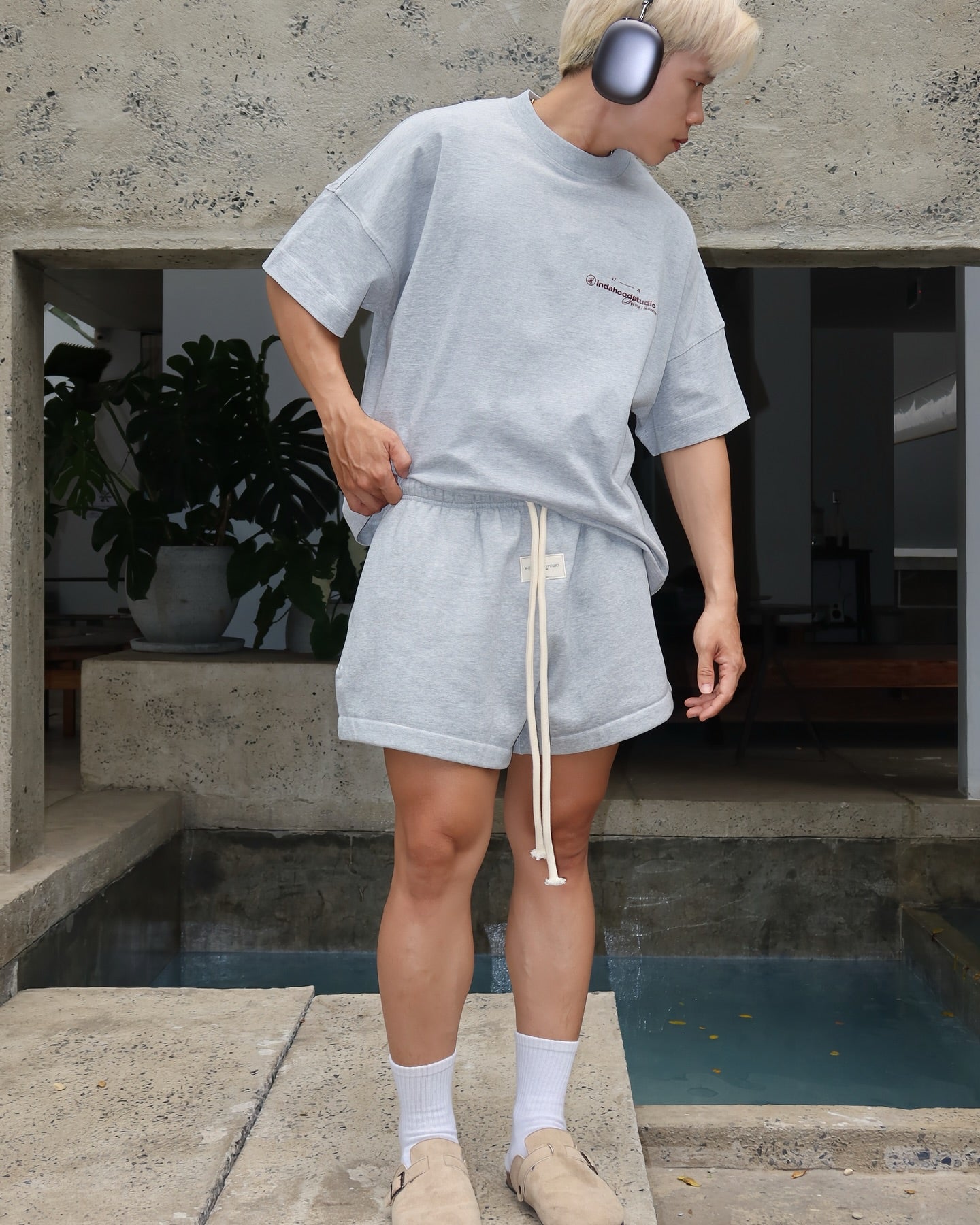 INDASTU SS1725 GREY BOXY TEE